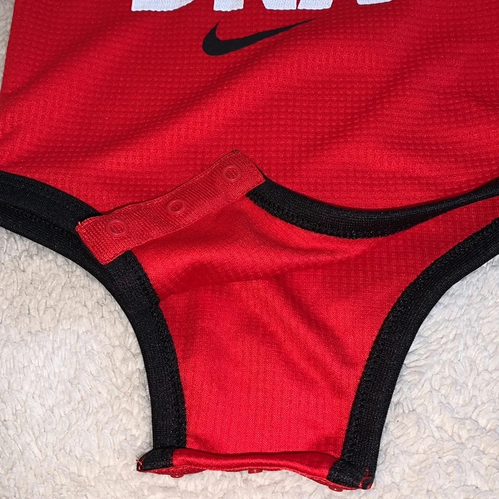 NWT Nike Baby 6M Bodysuit Onesie Football Red Black